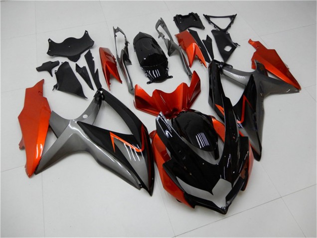 Orange Grau Glänzendes Schwarz 2008-2010 Suzuki GSXR 600/750 Motorrad Verkleidung