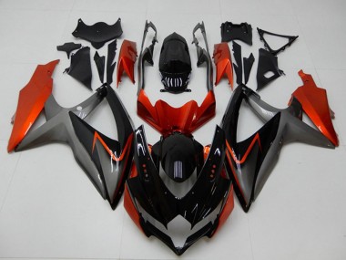 Orange Grau Glänzendes Schwarz 2008-2010 Suzuki GSXR 600/750 Motorrad Verkleidung