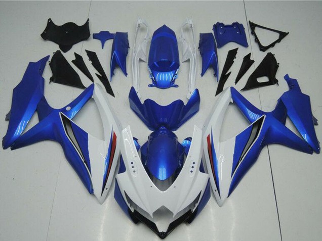 Weiß Blau 2008-2010 Suzuki GSXR 600/750 Motorrad Verkleidung