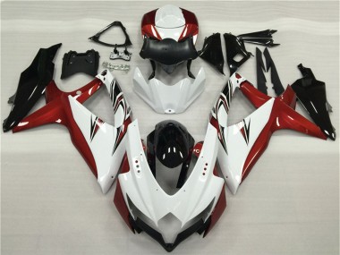 Weiß Rot Glänzendes Schwarz 2008-2010 Suzuki GSXR 600/750 Motorrad Verkleidung