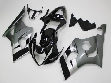 Glänzendes Schwarz Silber Grau 2003-2004 Suzuki GSXR 1000 Motorrad Verkleidung