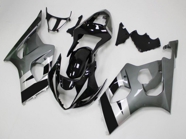 Glänzendes Schwarz Silber Grau 2003-2004 Suzuki GSXR 1000 Motorrad Verkleidung