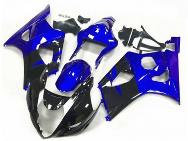Blau Glänzendes Schwarz Streifen 2003-2004 Suzuki GSXR 1000 Motorrad Verkleidung
