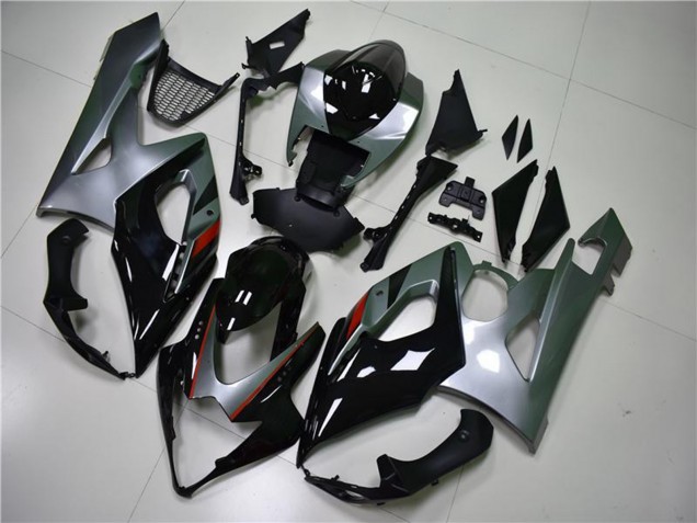 Glänzendes Schwarz Silber 2005-2006 Suzuki GSXR 1000 Motorrad Verkleidung