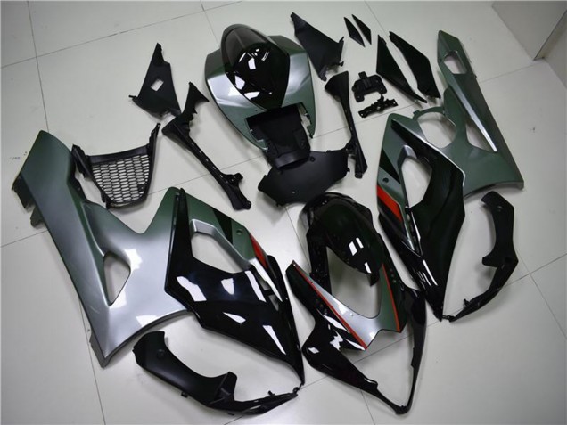 Glänzendes Schwarz Silber 2005-2006 Suzuki GSXR 1000 Motorrad Verkleidung