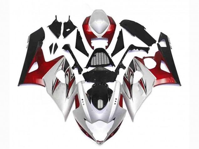 Silber Rot Schwarz 2005-2006 Suzuki GSXR 1000 Motorrad Verkleidung Kit
