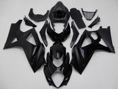 Glänzendes Schwarz Matt Schwarz Kein Aufkleber 2007-2008 Suzuki GSXR 1000 Motorrad Verkleidung