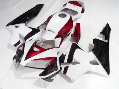 Weiß Rot Schwarz 2005-2006 Honda CBR600RR Motorrad Verkleidungen Kit