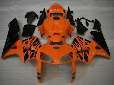 Orange Schwarz Flamme 2005-2006 Honda CBR600RR Motorrad Verkleidung
