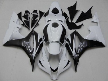 Weiß Glänzendes Schwarz 2007-2008 Honda CBR600RR Motorrad Verkleidung