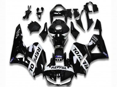 Glänzendes Schwarz Weiß Repsol 2013-2023 Honda CBR600RR Motorrad Verkleidung
