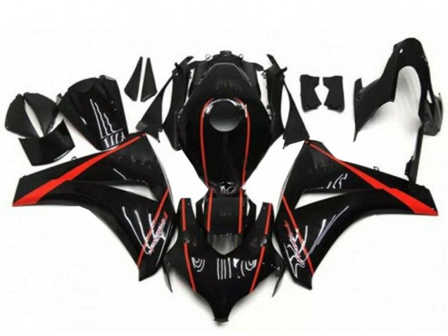 Glänzendes Schwarz Rot 2008-2011 Honda CBR1000RR Motorrad Verkleidung