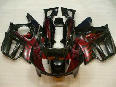 Glänzendes Schwarz Rot Flamme 1995-1996 Honda CBR600 F3 Motorrad Verkleidung