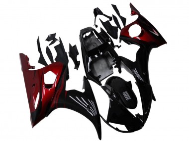 Glänzendes Schwarz Rot 2003-2004 Yamaha YZF R6 Motorrad Verkleidung Kit