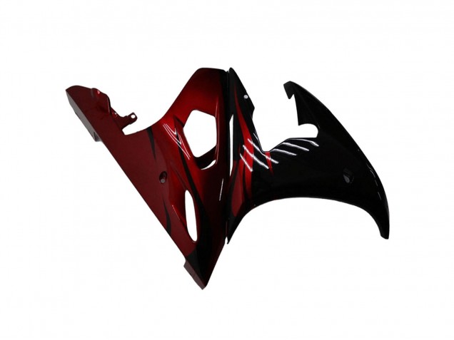 Glänzendes Schwarz Rot 2003-2004 Yamaha YZF R6 Motorrad Verkleidung Kit