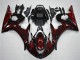 Glänzendes Schwarz Rot Flamme 2003-2004 Yamaha YZF R6 Motorrad Verkleidung