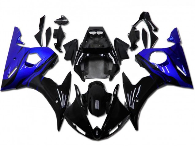 Blau Glänzendes Schwarz 2003-2004 Yamaha YZF R6 Motorrad Verkleidung Kit