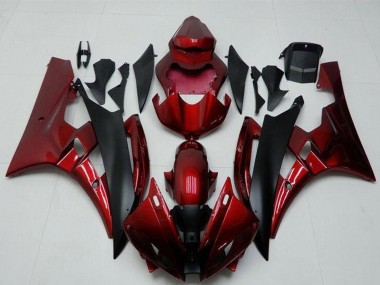 Rot Matt Schwarz 2006-2007 Yamaha YZF R6 Motorrad Verkleidung Kit