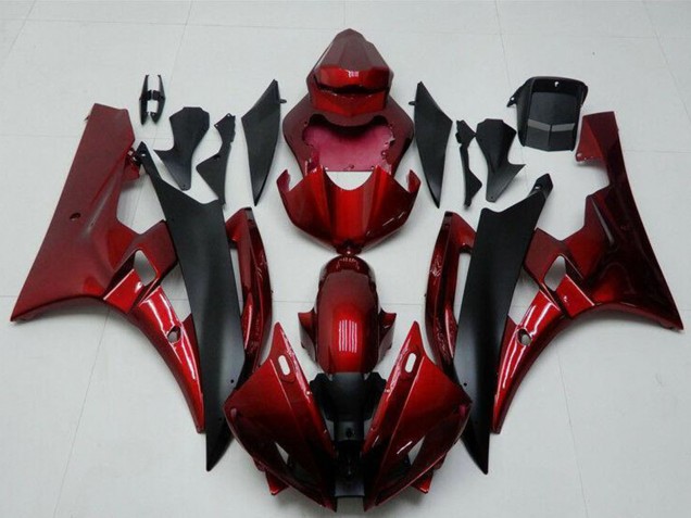 Rot Matt Schwarz 2006-2007 Yamaha YZF R6 Motorrad Verkleidung Kit