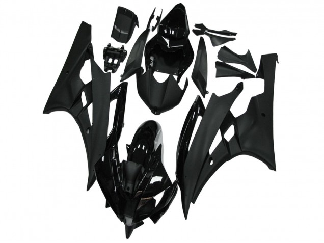 Glänzendes Schwarz Matt Schwarz 2006-2007 Yamaha YZF R6 Motorrad Verkleidung