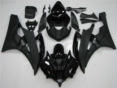 Glänzendes Schwarz Matt Schwarz 2006-2007 Yamaha YZF R6 Motorrad Verkleidung