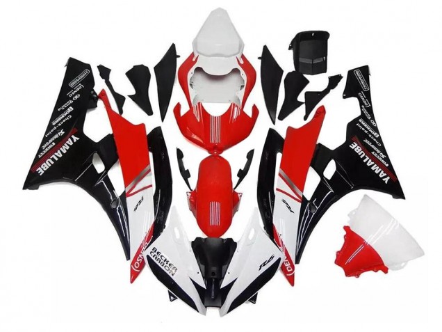 Weiß Rot Schwarz 2006-2007 Yamaha YZF R6 Motorrad Verkleidung