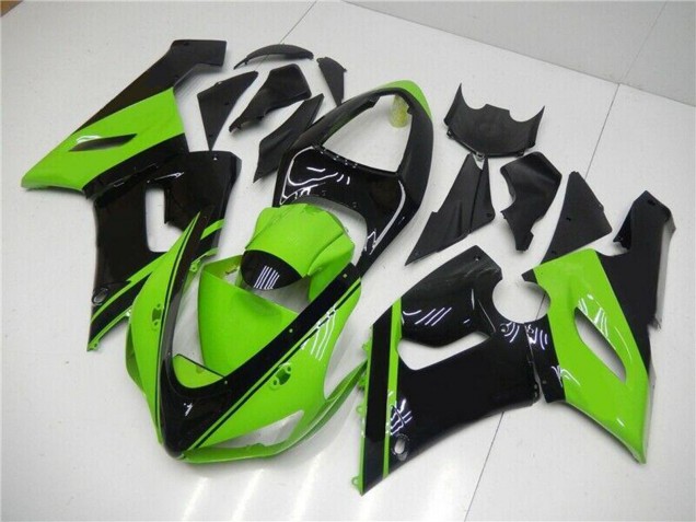 Grün Glänzendes Schwarz 2005-2006 Kawasaki ZX6R Motorrad Verkleidung