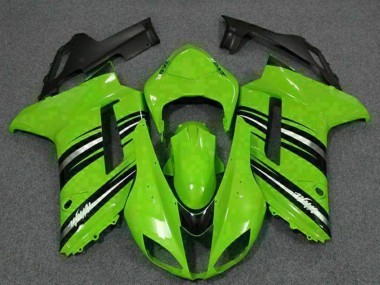 Grün Schwarz 2007-2008 Kawasaki ZX6R Motorrad Verkleidung Kit