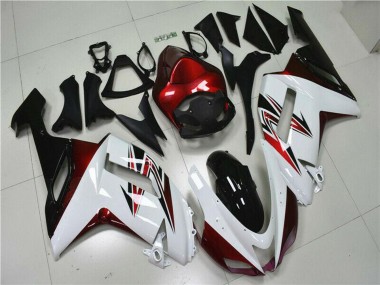 Weiß Schwarz Rot 2007-2008 Kawasaki ZX6R Motorrad Verkleidung