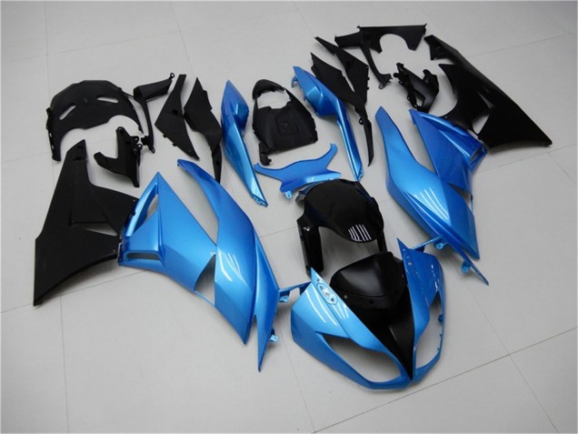 Hellblau Glänzendes Schwarz 2009-2012 Kawasaki ZX6R Motorrad Verkleidung