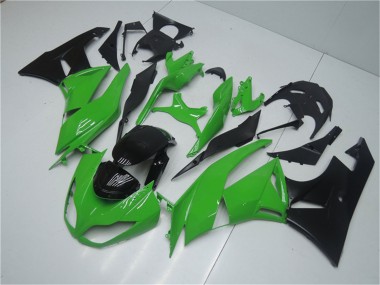 Grün Glänzendes Schwarz 2009-2012 Kawasaki ZX6R Motorrad Verkleidung Kit