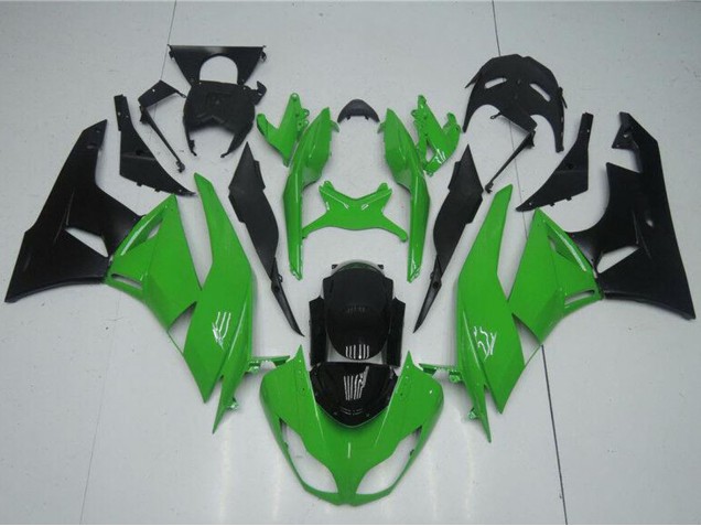 Grün Glänzendes Schwarz 2009-2012 Kawasaki ZX6R Motorrad Verkleidung Kit
