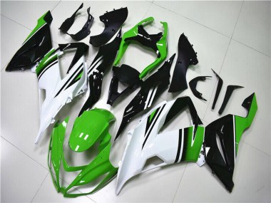 Grün Weiß Glänzendes Schwarz 2013-2018 Kawasaki ZX6R Motorrad Verkleidung