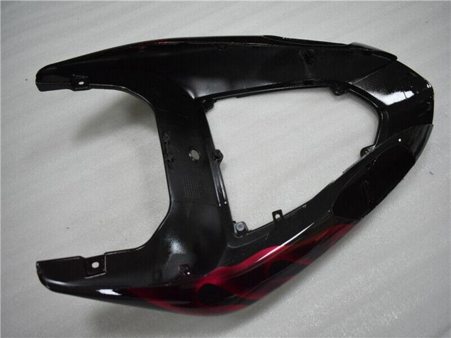 Glänzendes Schwarz Rot Flamme 2006-2007 Kawasaki ZX10R Motorrad Verkleidung