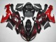 Glänzendes Schwarz Rot Flamme 2006-2007 Kawasaki ZX10R Motorrad Verkleidung