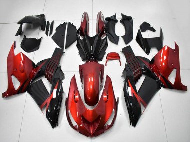 Rot Schwarz 2006-2011 Kawasaki ZX14R ZZR1400 Motorrad Verkleidung
