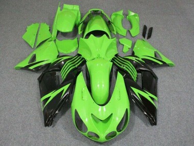 Grün Glänzendes Schwarz 2006-2011 Kawasaki ZX14R ZZR1400 Motorrad Verkleidung