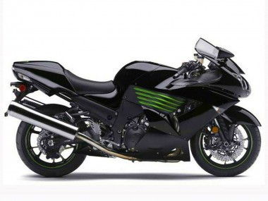 Glänzendes Schwarz Grün 2006-2011 Kawasaki ZX14R ZZR1400 Motorrad Verkleidung