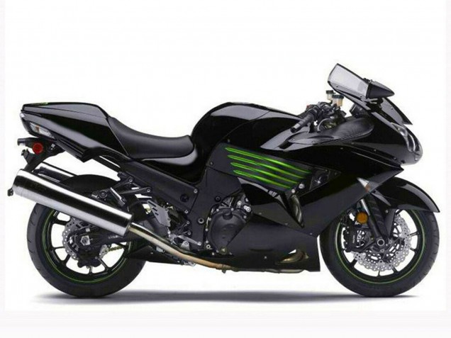 Glänzendes Schwarz Grün 2006-2011 Kawasaki ZX14R ZZR1400 Motorrad Verkleidung
