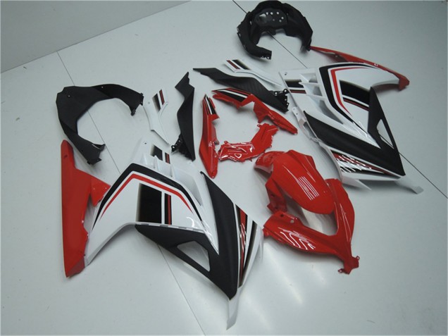 Weiß Rot Schwarz 2013-2024 Kawasaki Ninja 300 EX300R Motorrad Verkleidung
