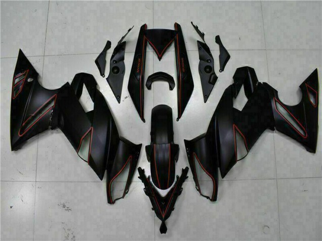 Matt Schwarz Rot Streifen 2009-2011 Kawasaki EX650 Motorrad Verkleidung