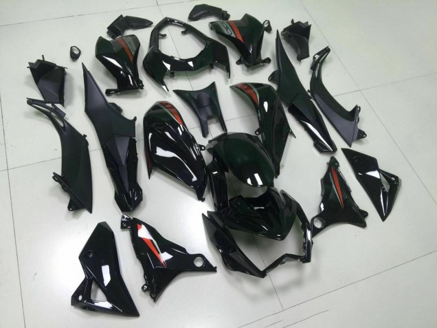 Glänzendes Schwarz Rot Silber 2013-2018 Kawasaki Z800 Motorrad Verkleidung
