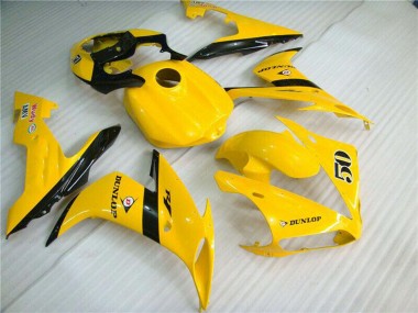 Gelb Glänzendes Schwarz Dunlop 50 2004-2006 Yamaha YZF R1 Motorrad Verkleidung