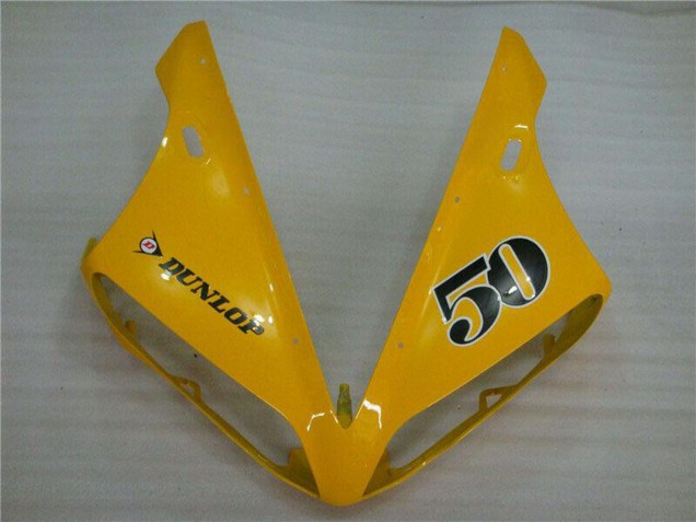 Gelb Glänzendes Schwarz Dunlop 50 2004-2006 Yamaha YZF R1 Motorrad Verkleidung