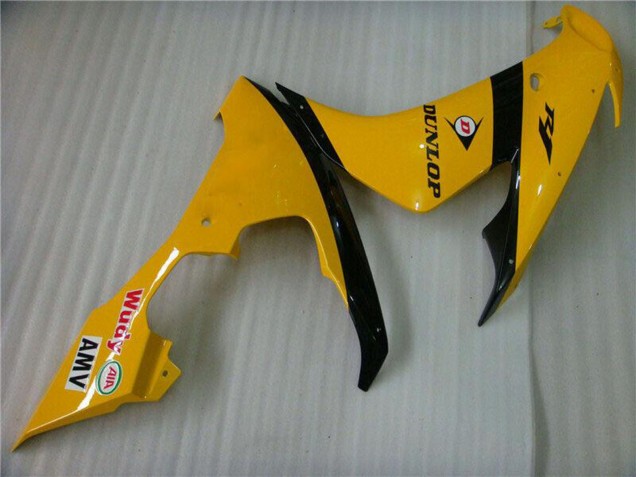 Gelb Glänzendes Schwarz Dunlop 50 2004-2006 Yamaha YZF R1 Motorrad Verkleidung