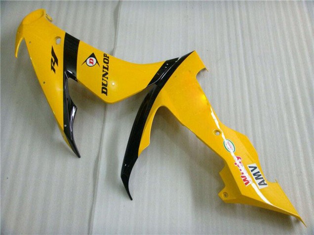 Gelb Glänzendes Schwarz Dunlop 50 2004-2006 Yamaha YZF R1 Motorrad Verkleidung