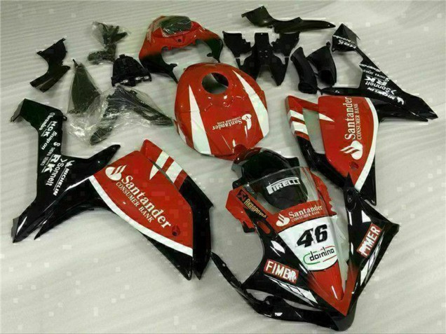 Rot Weiß Schwarz Fimer Santunder 46 2007-2008 Yamaha YZF R1 Motorrad Verkleidung
