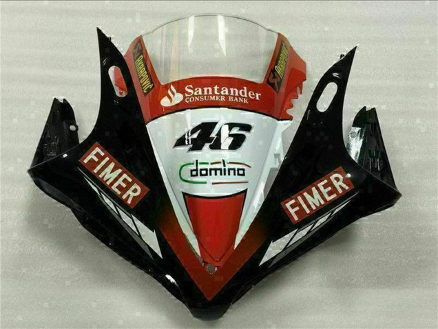 Rot Weiß Schwarz Fimer Santunder 46 2007-2008 Yamaha YZF R1 Motorrad Verkleidung