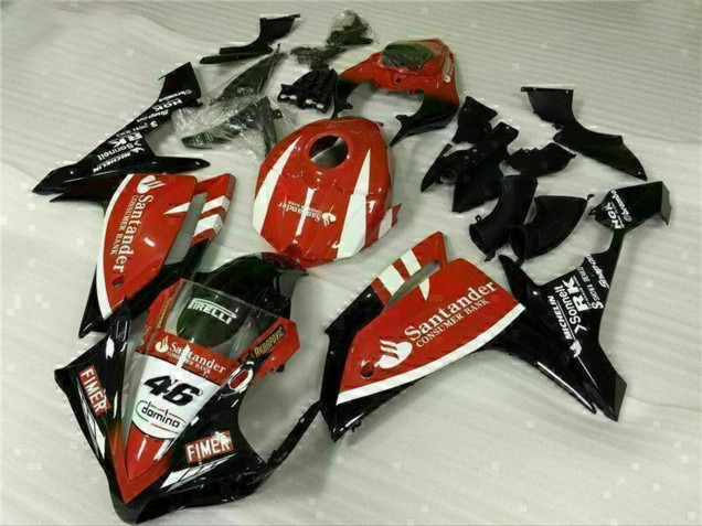 Rot Weiß Schwarz Fimer Santunder 46 2007-2008 Yamaha YZF R1 Motorrad Verkleidung