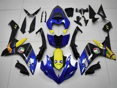 Blau Gelb Schwarz Hai 2007-2008 Yamaha YZF R1 Motorrad Verkleidung